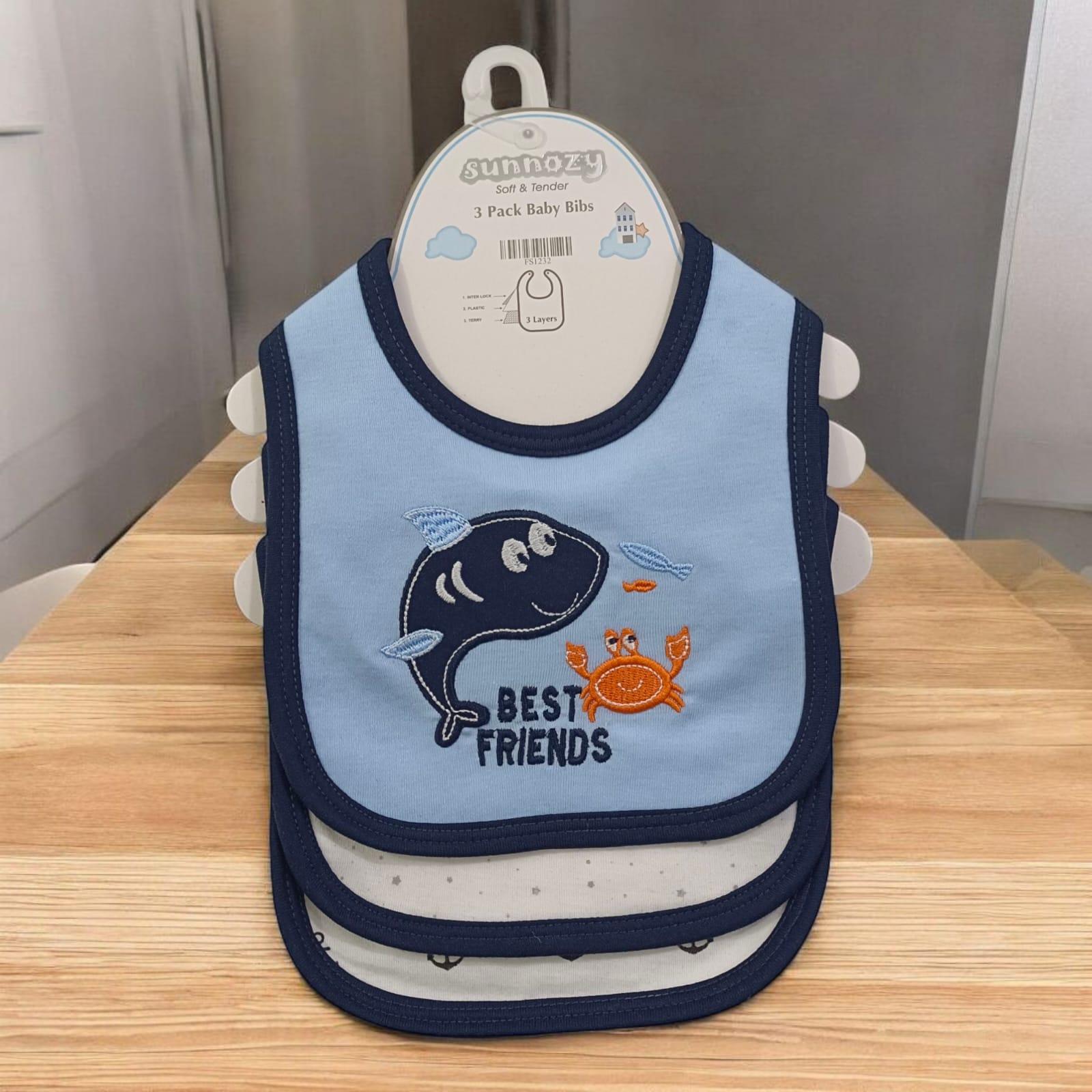 AC304 0 to 6 Months Bibs Pack of 3