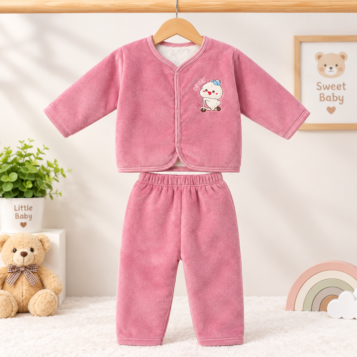 CNW05 Winter Velvet Fleece Dress 2 Pc