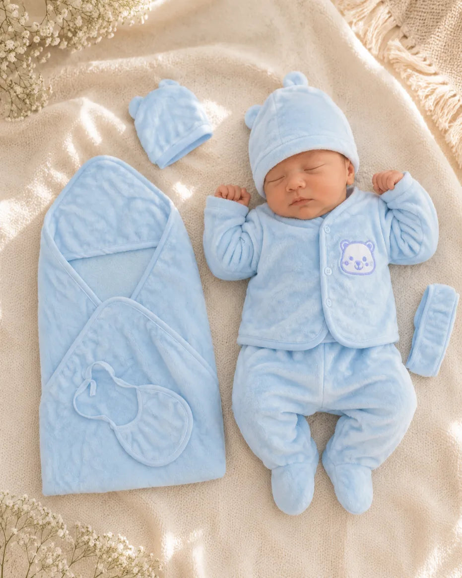Newborn Velvet Winter Starter Set 7 Pcs