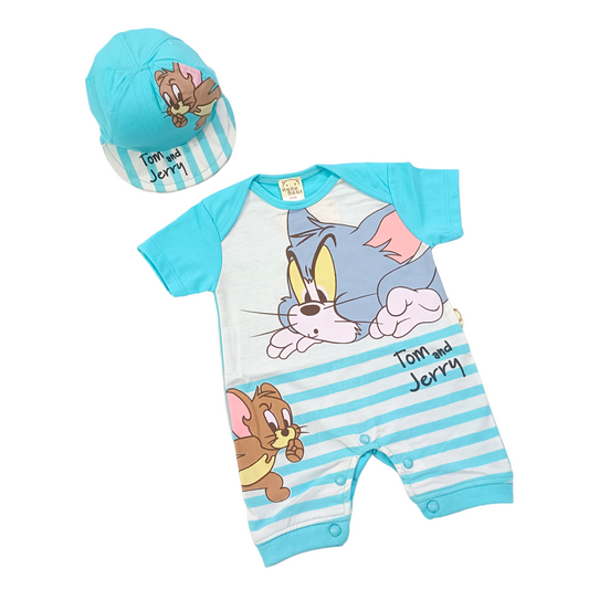 CN1137 Tom & Jerry Character Romper with Cap