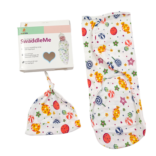 Summer Swaddle With Knotted Cap 0 to 3 Months