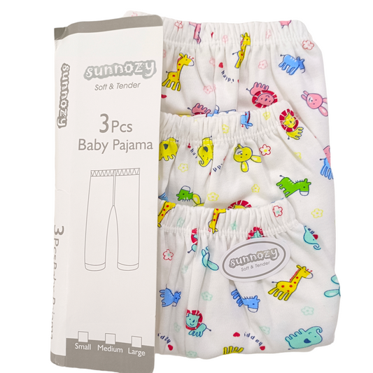 0 to 3 Months Trousers Packet of 3 Pajamas