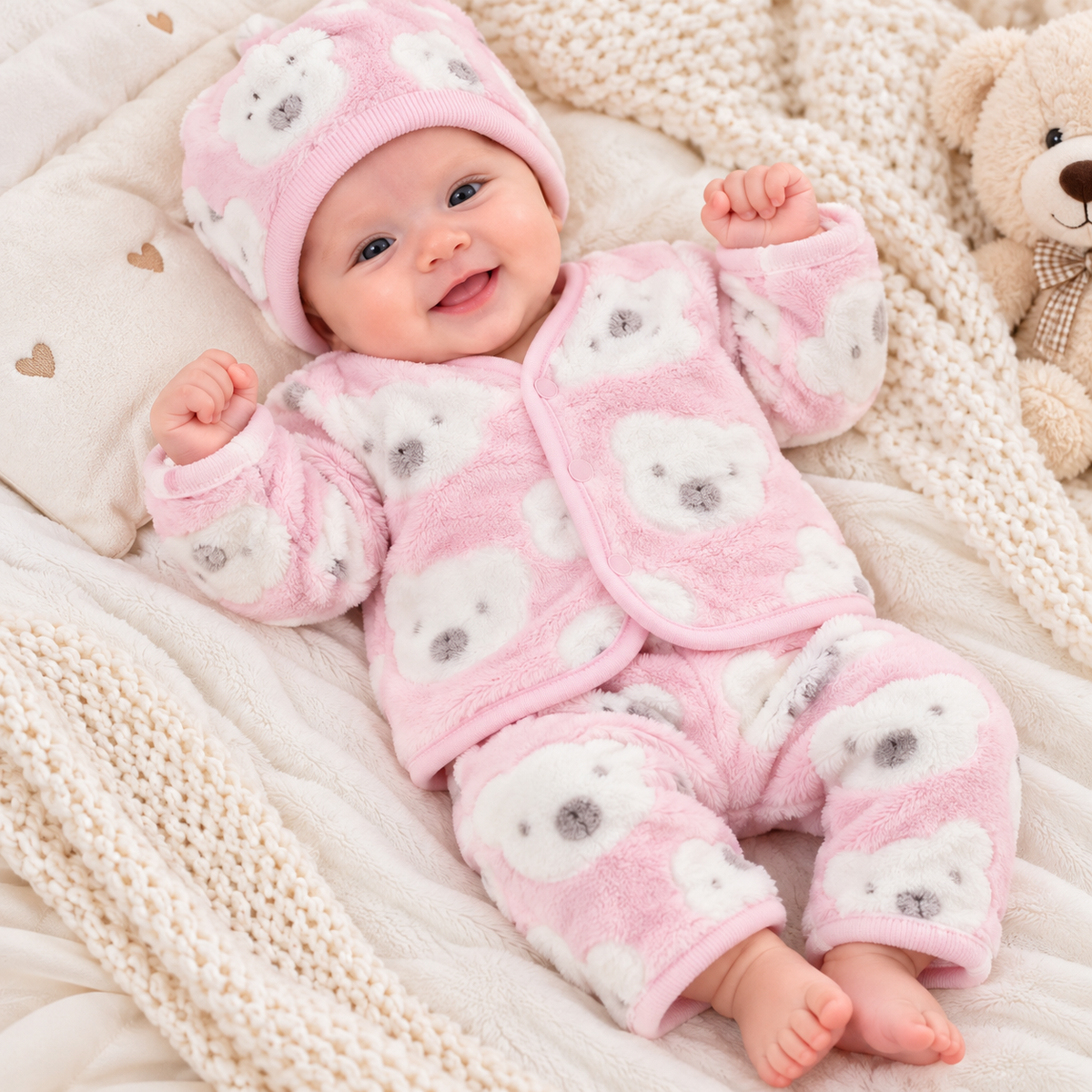 CNW253 Newborn Winter Velvet Dress with Cap