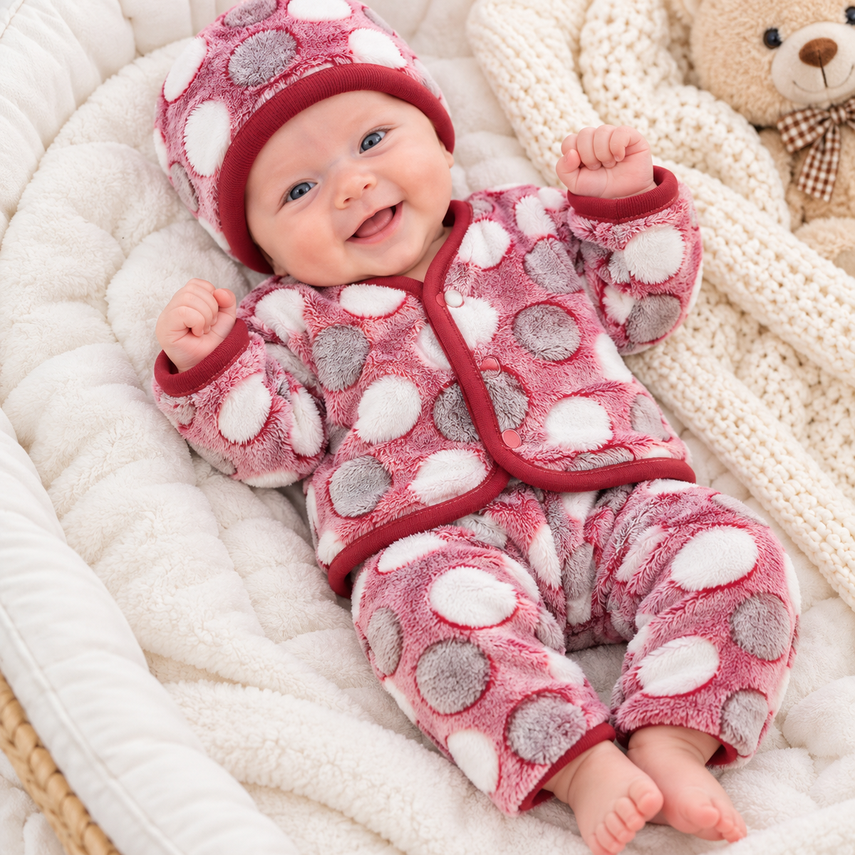 CNW254 Newborn Winter Velvet Dress with Cap