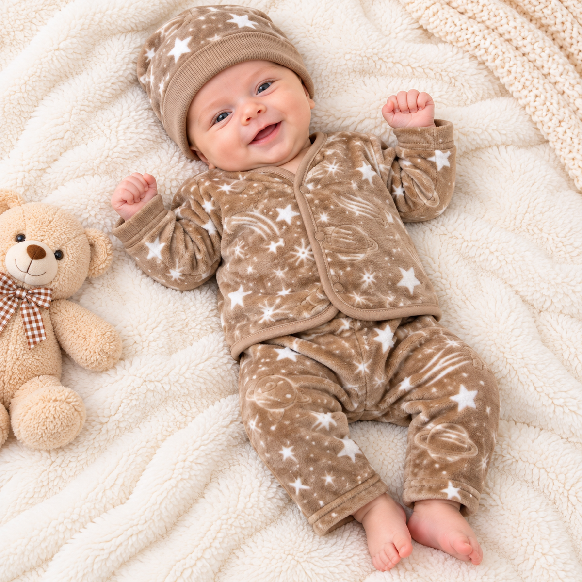 CNW251 Newborn Winter Velvet Dress with Cap
