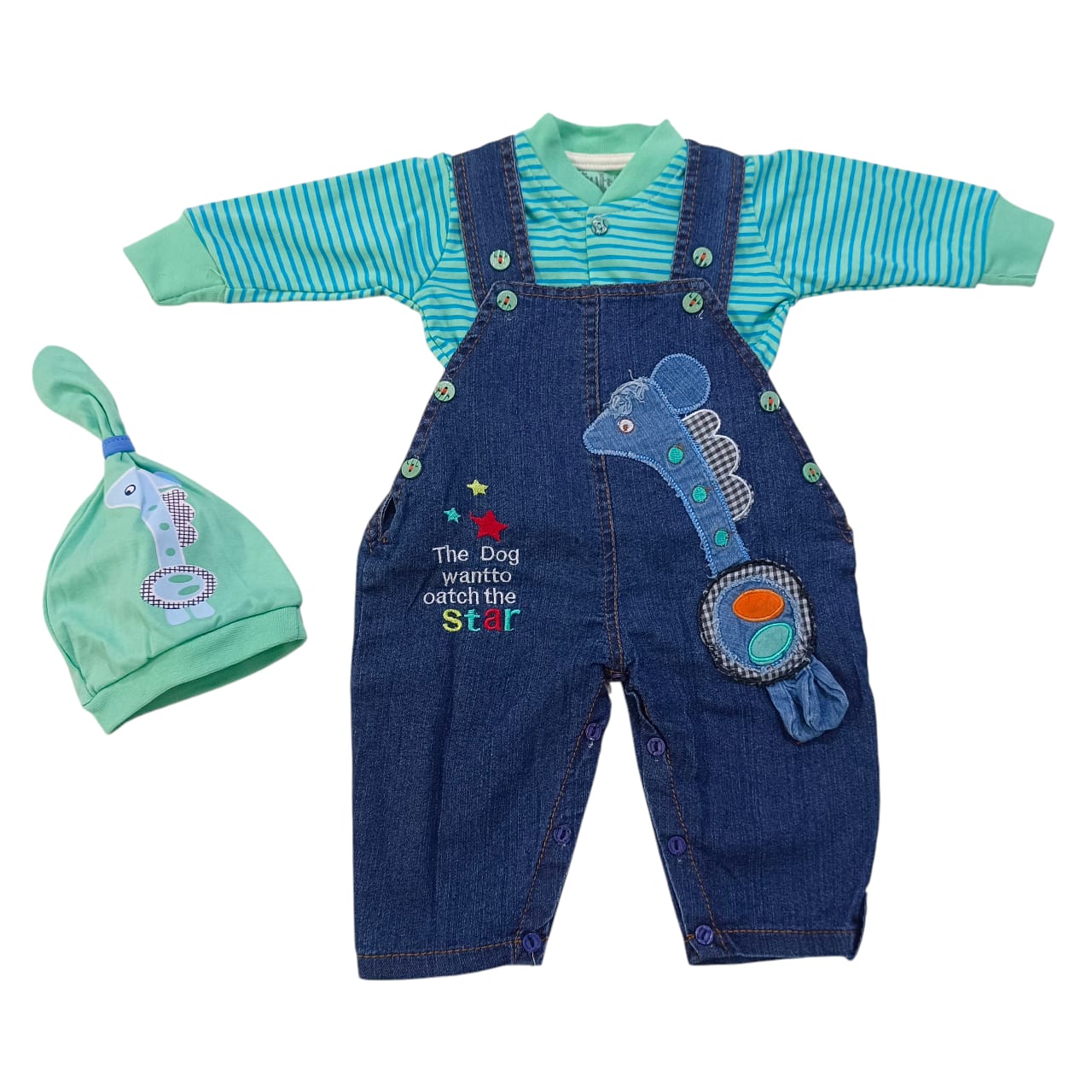 CN1526 Romper with Knotted Cap