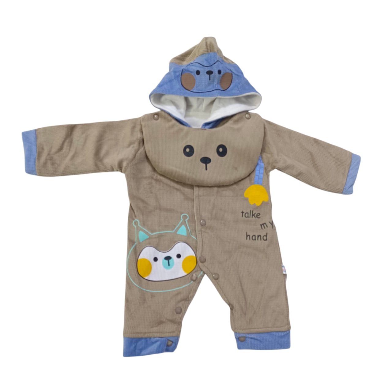 CNW8542 Winter Quilted Hooded Romper with Bib
