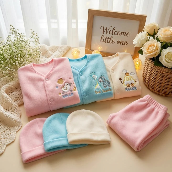 CNW08 Newborn Winter Fleece Dresses Pack of 3