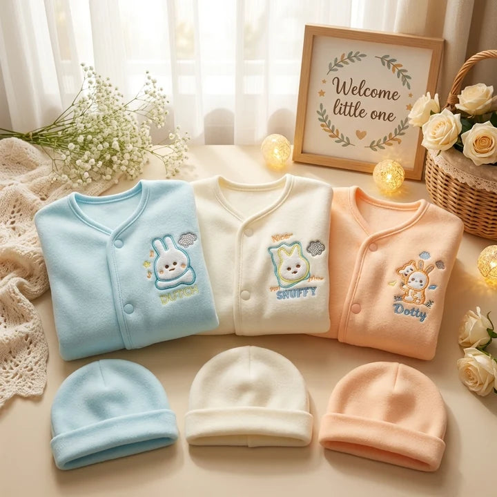 CNW09 Newborn Winter Fleece Dresses Pack of 3