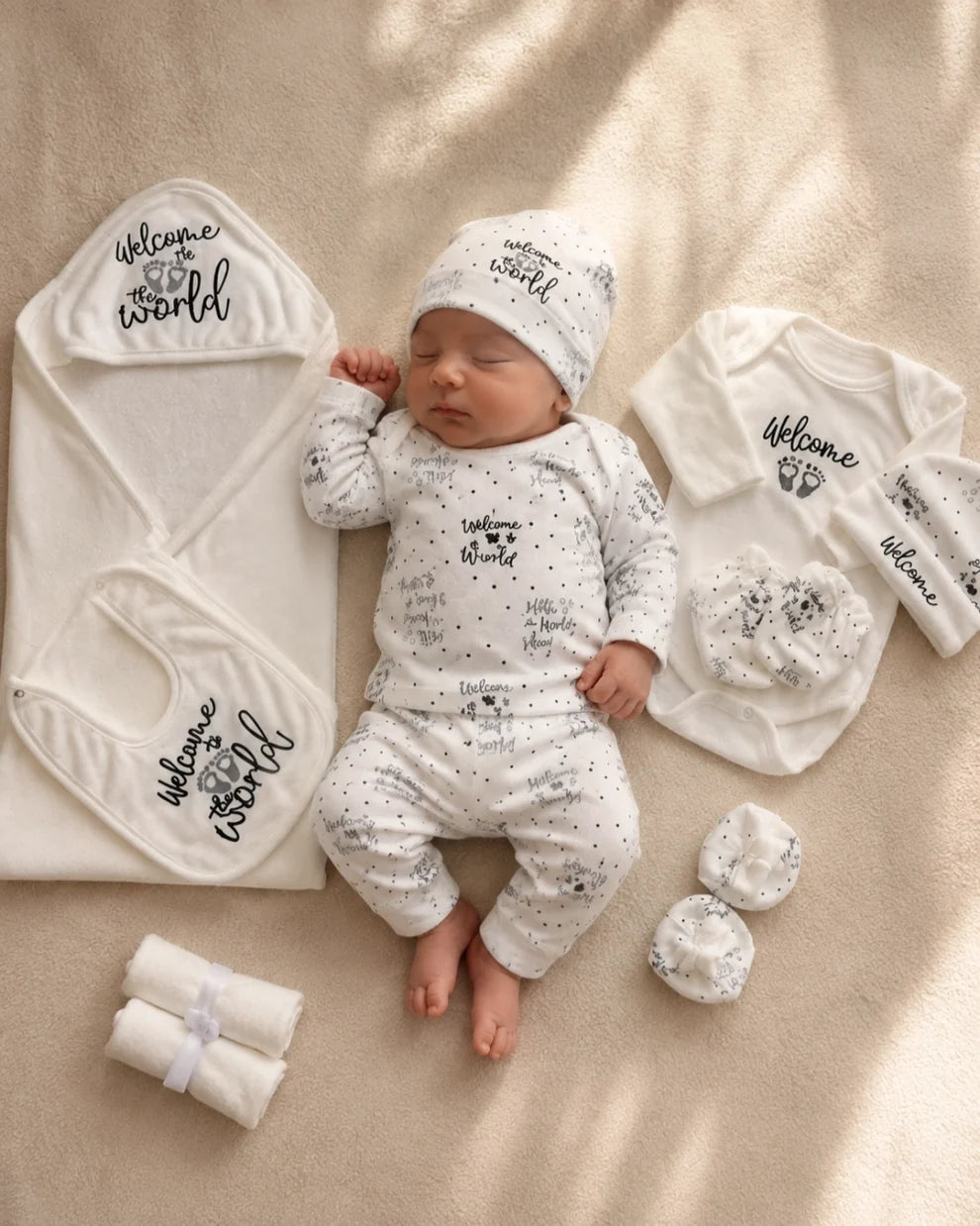 Winter Fleece “Welcome to the World” Newborn Starter Set 12 Pcs