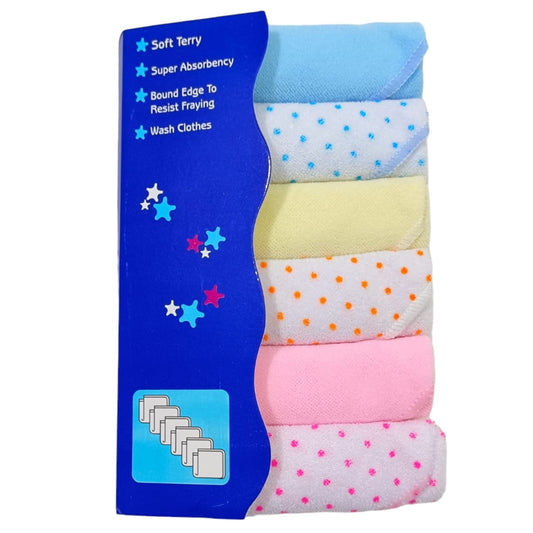 Baby Wash Clothes Pack of 6