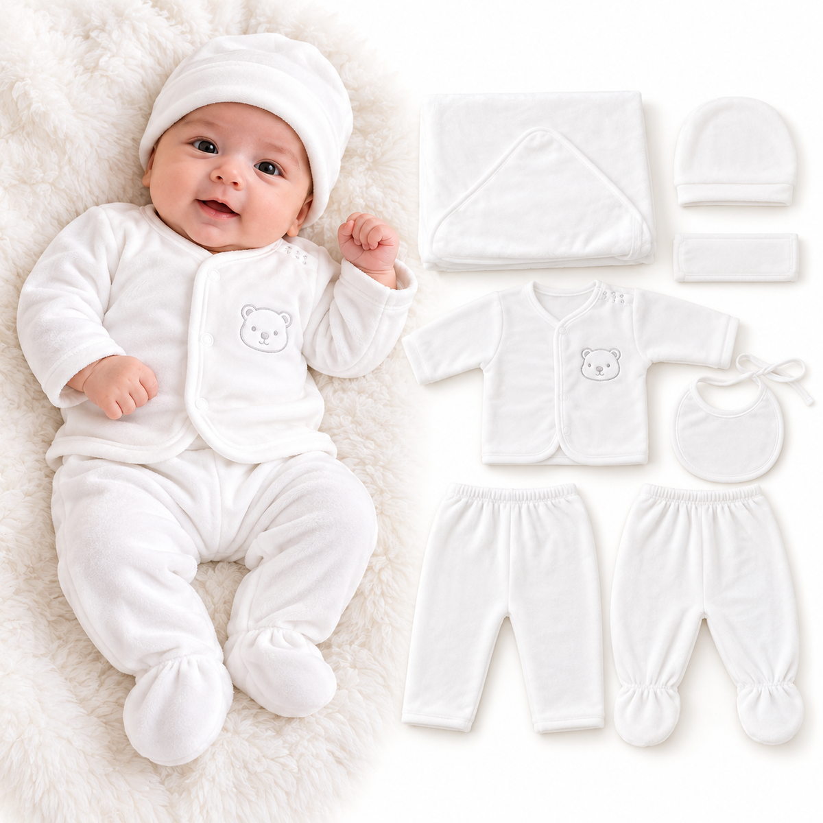 Newborn Velvet Winter Starter Set 7 Pcs