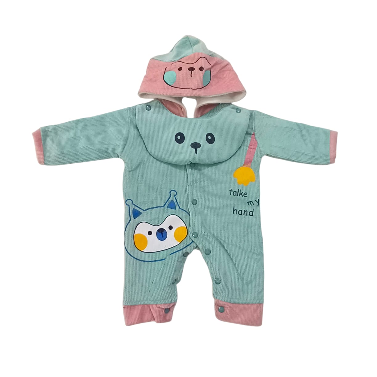 CNW8542 Winter Quilted Hooded Romper with Bib