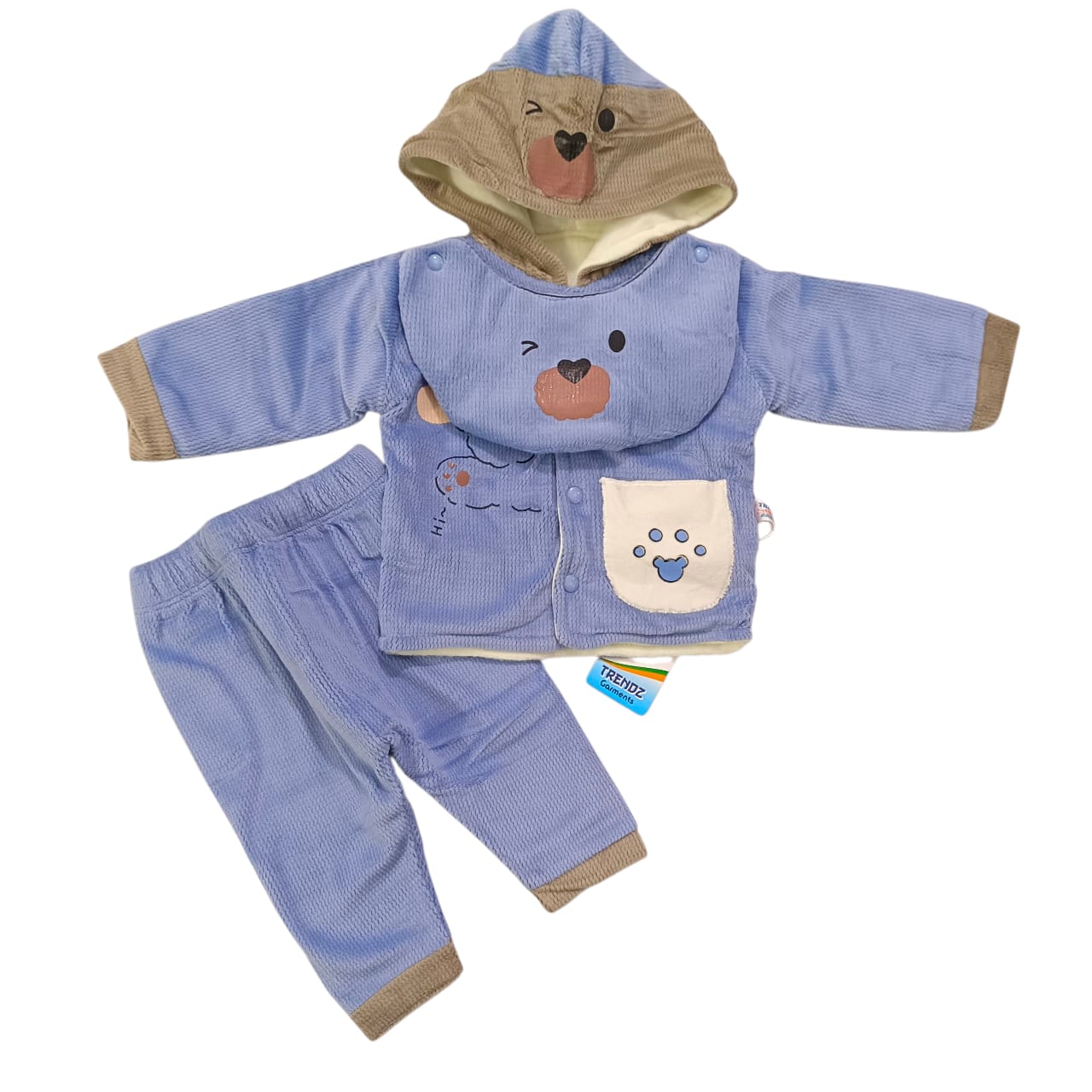 CNW8541 Quilted Winter Formal Hooded Dress with Bib