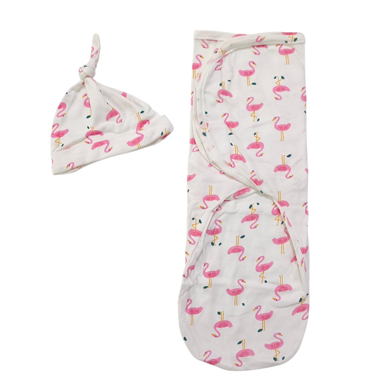 AC010 Imported Baby Cotton Wrapping Swaddle with Knotted Cap